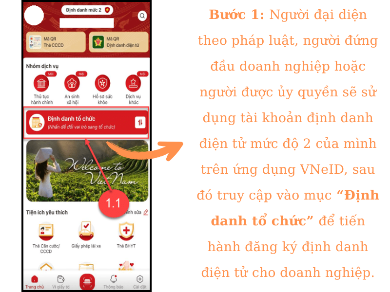 Các bước định danh điện tử cho doanh nghiệp