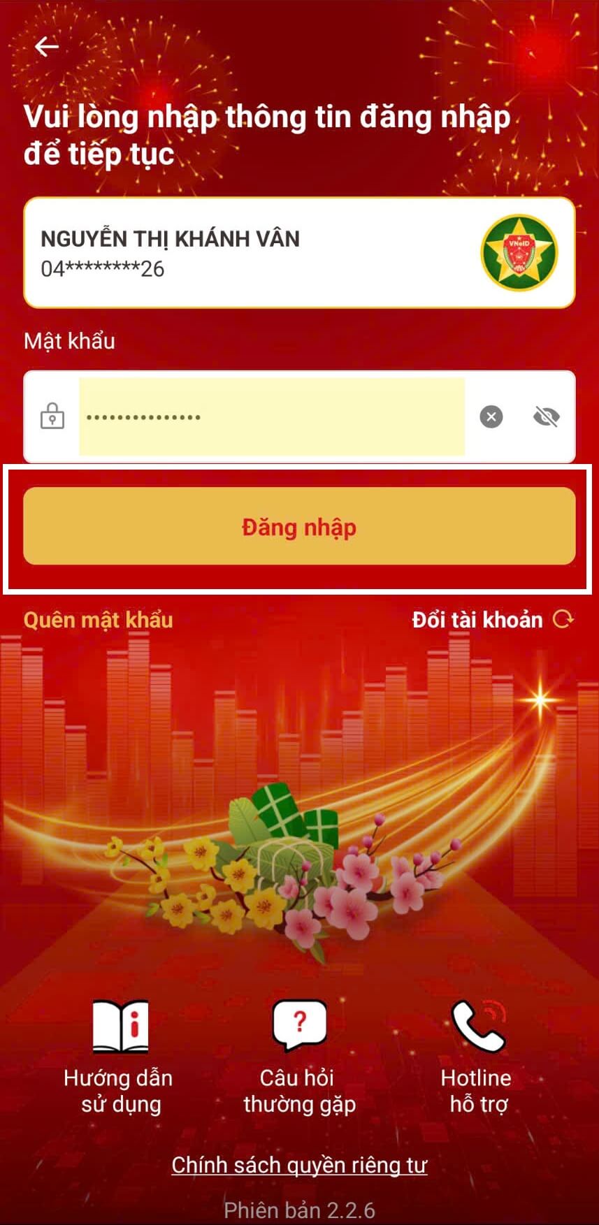 tình trạng hôn nhân Đăng nhập ứng dụng định danh điện tử VNeID