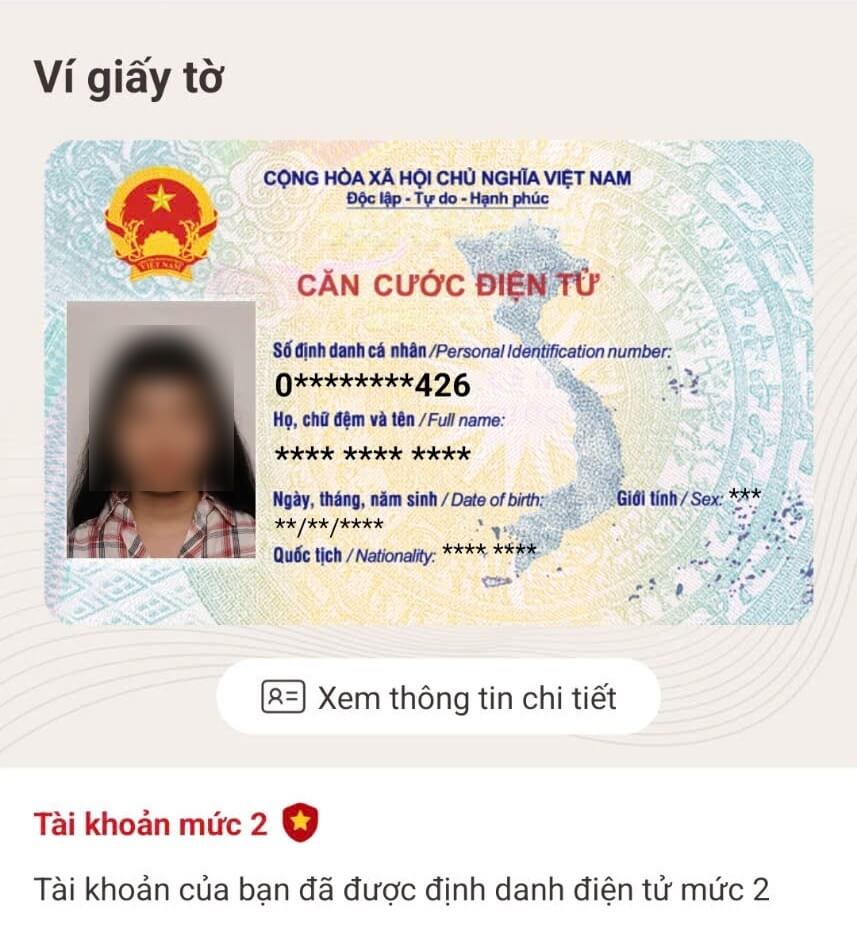 tình trạng hôn nhân Định danh tài khoản mức 2