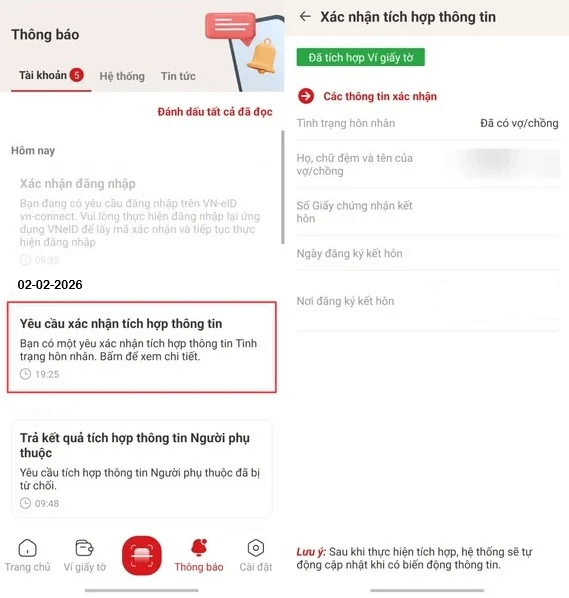 tình trạng hôn nhân Kiểm tra các thông tin tình trạng hôn nhân