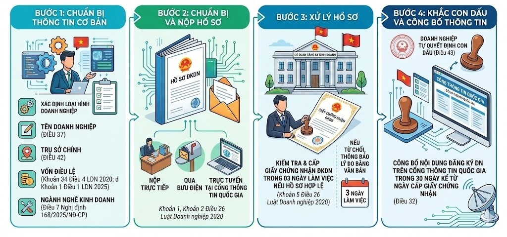 Quy trình thành lập doanh nghiệp công nghệ cao