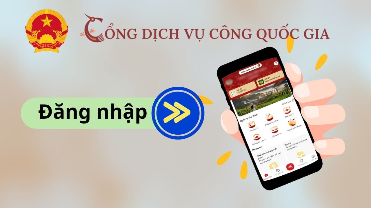 Đăng nhập tài khoản VNeID và chuyển sang hệ thống Cổng dịch vụ công quốc gia