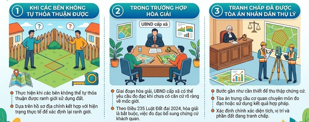 Trường hợp cần đo đạc tranh chấp đất liền kề