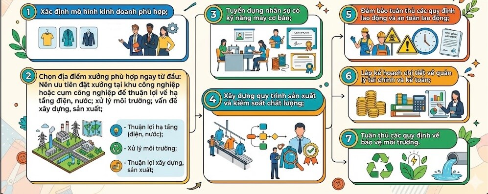 Các lưu ý quan trọng cần biết khi thành lập công ty may mặc
