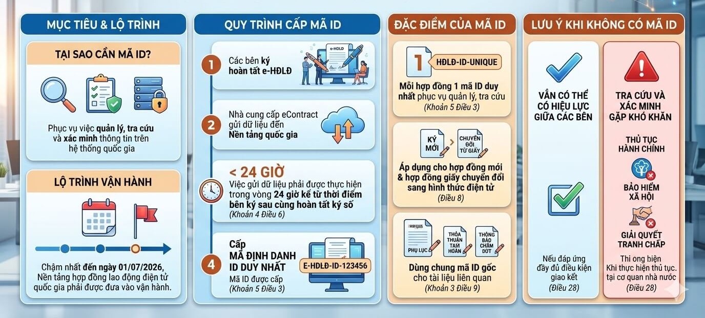 Mã định danh ID gắn với hợp đồng lao động điện tử