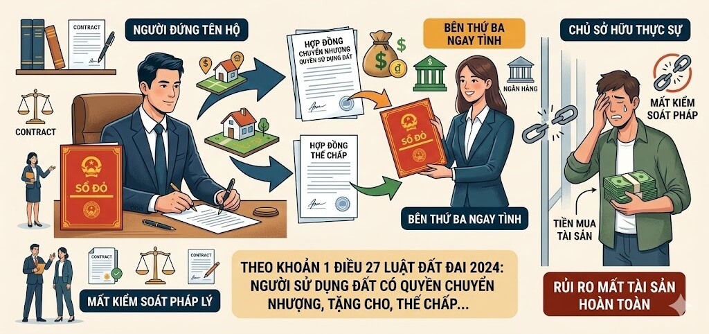 Người đứng tên hộ nhà đất tự ý xác lập các giao dịch dân sự