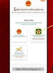 Đăng nhập tài khoản VNeID định danh mức 2